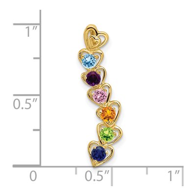 14K Yellow Gold Personalized 6-Stone Family Pendant Mounting – view 5