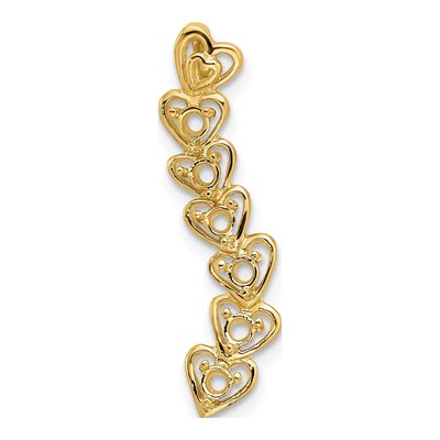 14K Yellow Gold Personalized 6-Stone Family Pendant Mounting – view 6