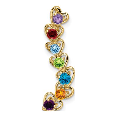 14K Yellow Gold 7-Stone Family Pendant Mounting – view 2