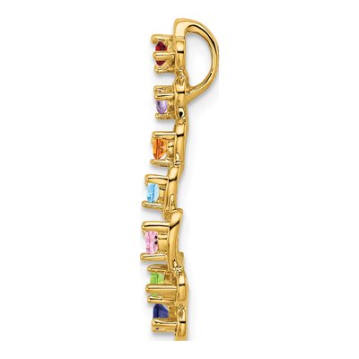 14K Yellow Gold 7-Stone Family Pendant Mounting – view 3