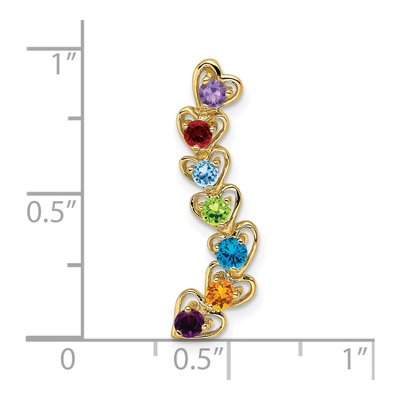 14K Yellow Gold 7-Stone Family Pendant Mounting – view 5