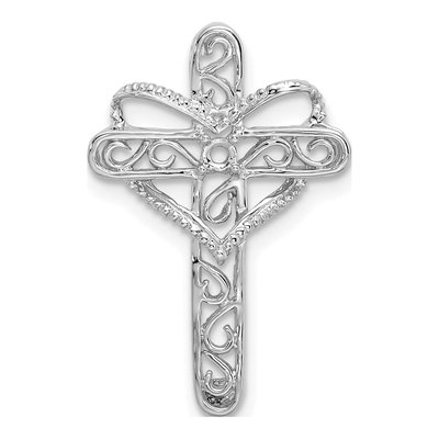 14K White Gold Cross Mother's Pendant Mounting – view 4