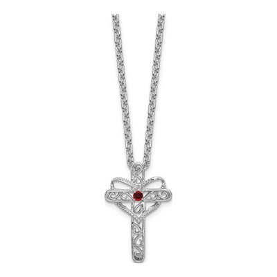 14K White Gold Cross Mother's Pendant Mounting – view 5