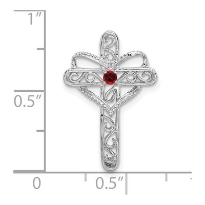 14K White Gold Cross Mother's Pendant Mounting – view 6
