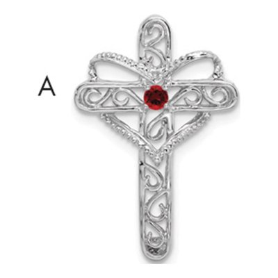 14K White Gold Personalized Mother's Cross Pendant – view 4