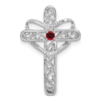 14K White Gold Personalized Mother's Cross Pendant