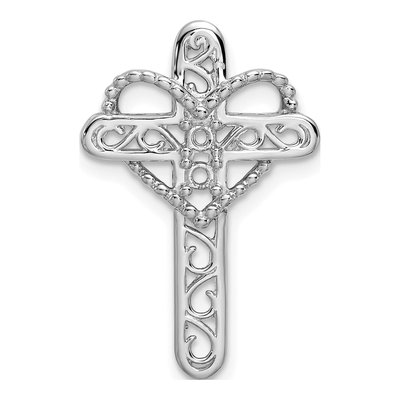 14K White Gold Filigree Cross Mother's Pendant Mounting – view 5