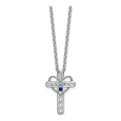 14K White Gold Filigree Cross Mother's Pendant Mounting – view 6