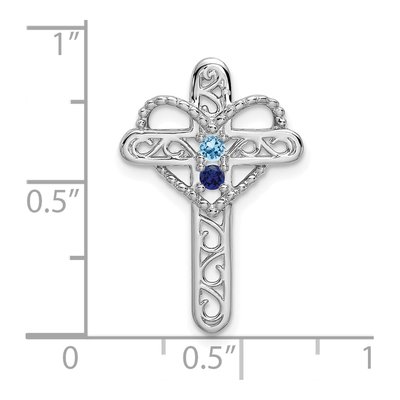 14K White Gold Personalized Mother's Cross Pendant – view 3