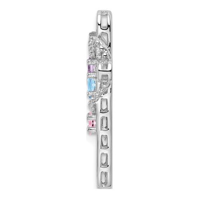 14K White Gold Personalized Cross Mother's Pendant Mounting – view 2