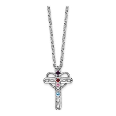 14K White Gold Cross Mother's Pendant Mounting – view 6