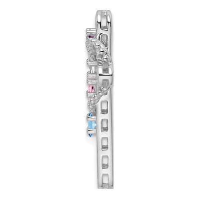 14K White Gold Mother's Cross Pendant – view 2