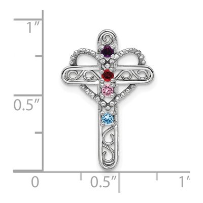 14K White Gold Mother's Cross Pendant – view 3