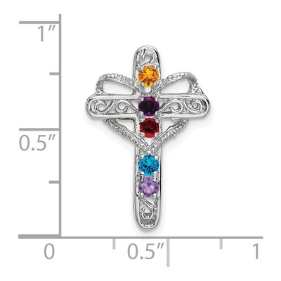 14K White Gold Cross Mother's Pendant Mounting – view 4