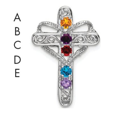 14K White Gold Cross Mother's Pendant Mounting – view 5