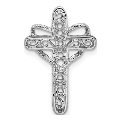 14K White Gold Cross Mother's Pendant Mounting – view 6