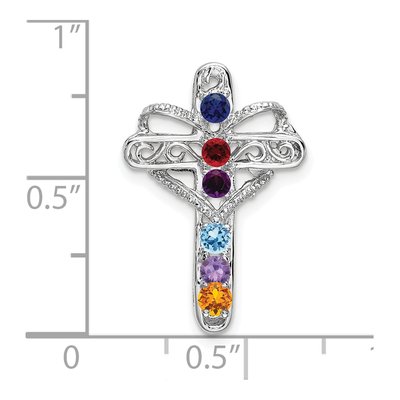 14K White Gold Personalized Cross Mother's Pendant Mounting – view 2