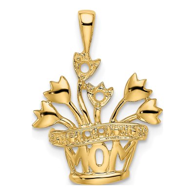 14K Yellow Gold Diamond Family Pendant – view 5