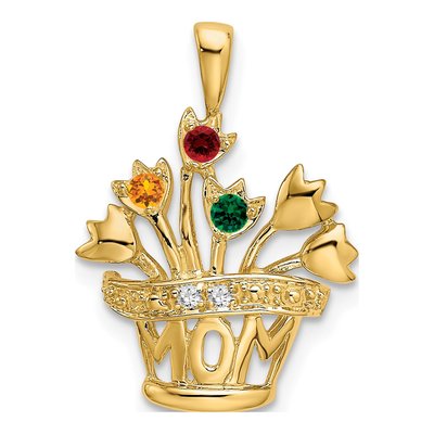 14K Yellow Gold Diamond Family Pendant – view 2