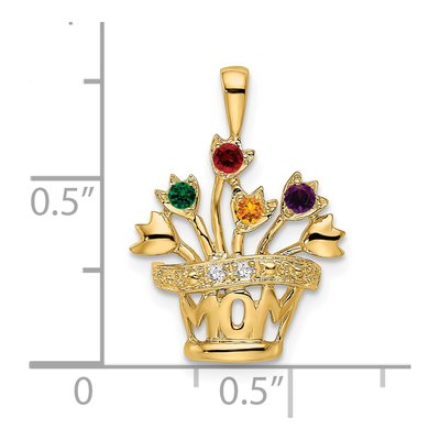 14K Yellow Gold Diamond Mother's Pendant – view 6