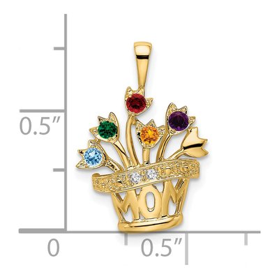 14K Yellow Gold Diamond Family Pendant – view 6