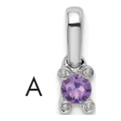 14K White Gold Diamond Family Pendant