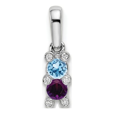14K White Gold Diamond Personalized Family Pendant – view 2