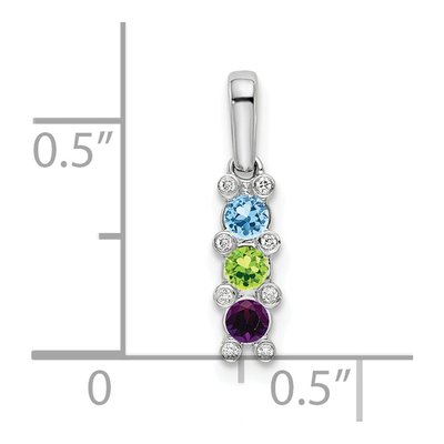 14K White Gold Diamond Personalized Family Pendant – view 4