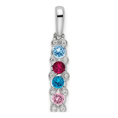 14K White Gold Diamond Personalized Family Pendant – view 2