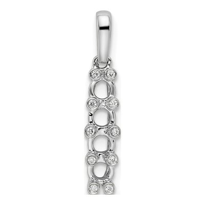 14K White Gold Diamond Personalized Family Pendant – view 3