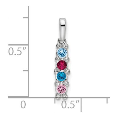 14K White Gold Diamond Family Set Pendant – view 4