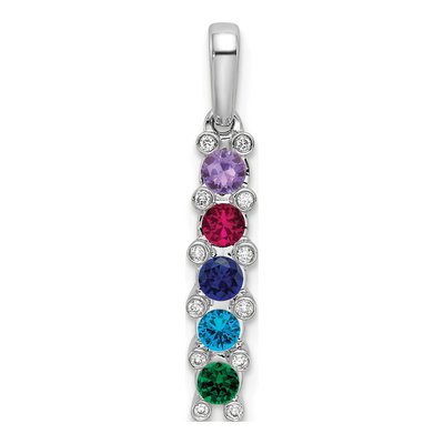 14K White Gold Diamond Family Pendant – view 2