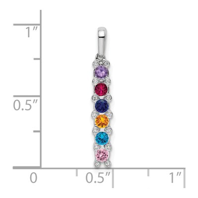 14K White Gold Diamond Family Pendant – view 4
