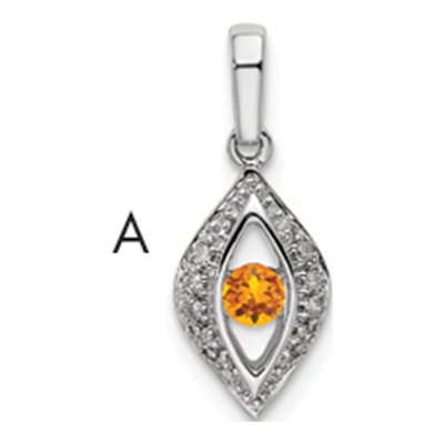14K White Gold 1/20 ct tw Diamond Personalized Family Pendant