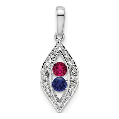 14K White Gold 1/15 ct tw Diamond Family Birthstone Pendant – view 2