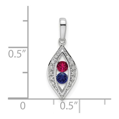14K White Gold 1/15 ct tw Diamond Family Birthstone Pendant – view 4