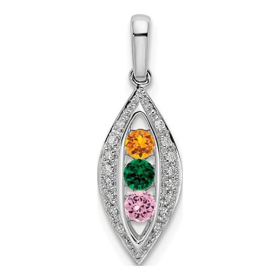 14K White Gold 1/15 ct tw Diamond Family Pendant – view 2