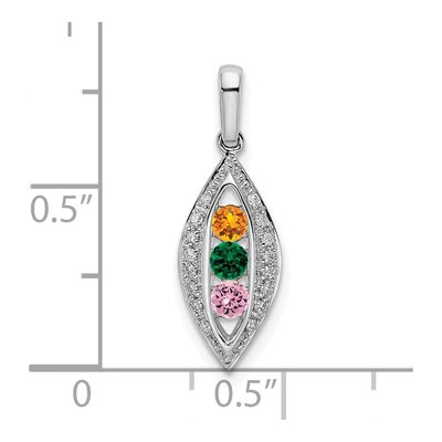 14K White Gold 1/15 ct tw Diamond Personalized Family Pendant – view 4