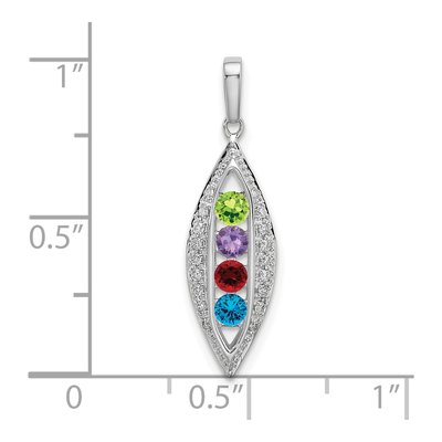 14K White Gold 0.09 ct tw Diamond Personalized Family Pendant – view 5