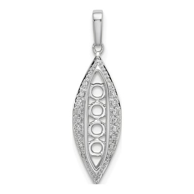 14K White Gold 0.09 ct tw Diamond Family Pendant – view 4