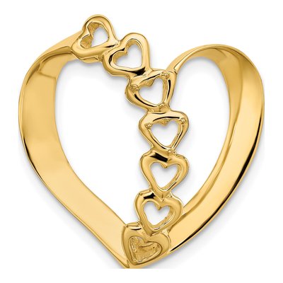 14K White Gold Family Heart Slide Pendant – view 5