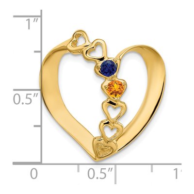 14K White Gold Family Heart Slide Pendant – view 6