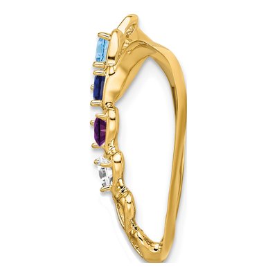 14K White Gold Family Heart Slide Pendant – view 2