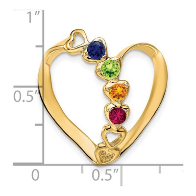 14K White Gold Family Heart Slide Pendant – view 3
