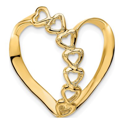 14K White Gold Family Heart Slide Pendant – view 6