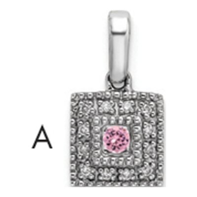 14K White Gold 1/20 ct tw Diamond Family Pendant