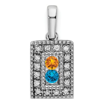 14K White Gold 1/15 ct tw Diamond Family Pendant – view 2