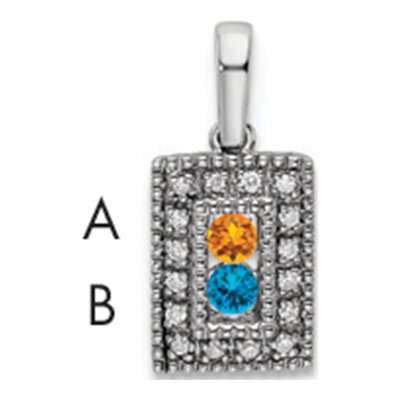 14K White Gold 1/15 ct tw Diamond Family Pendant