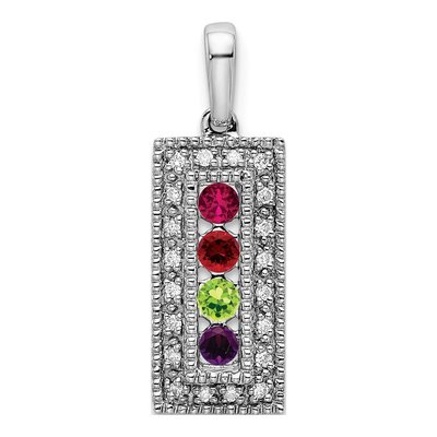 14K White Gold 1/15 ct tw Diamond Family Pendant – view 2