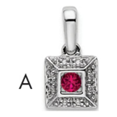 14K White Gold Diamond Family Pendant
